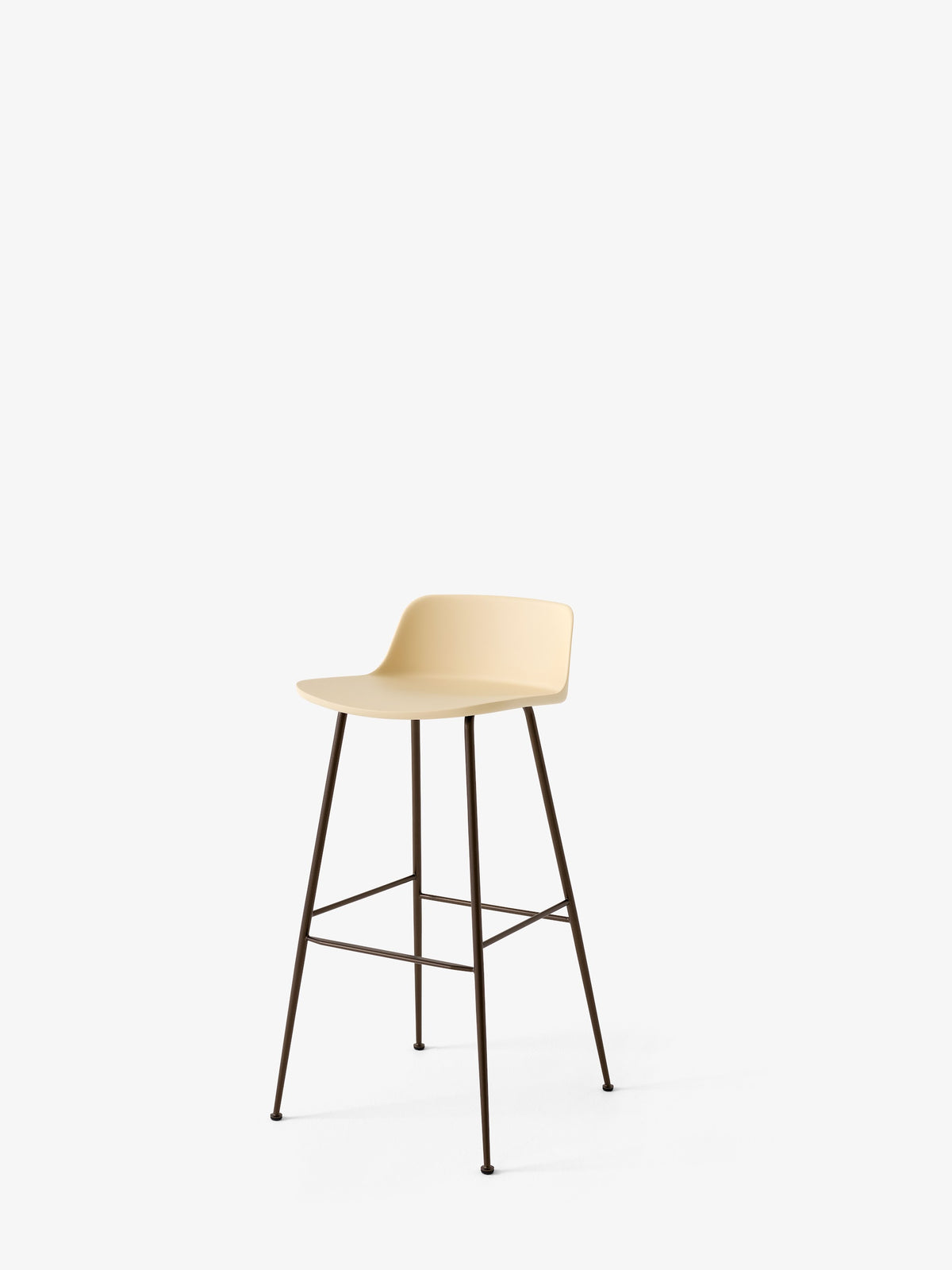 Tabouret de bar Rely HW86 Beige sable piètement tube bronze - &Tradition