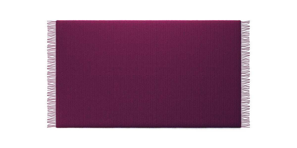 Plaid Edys en cachemire - Cassina-vue à plat, plaid bordeaux à franges-Cassina