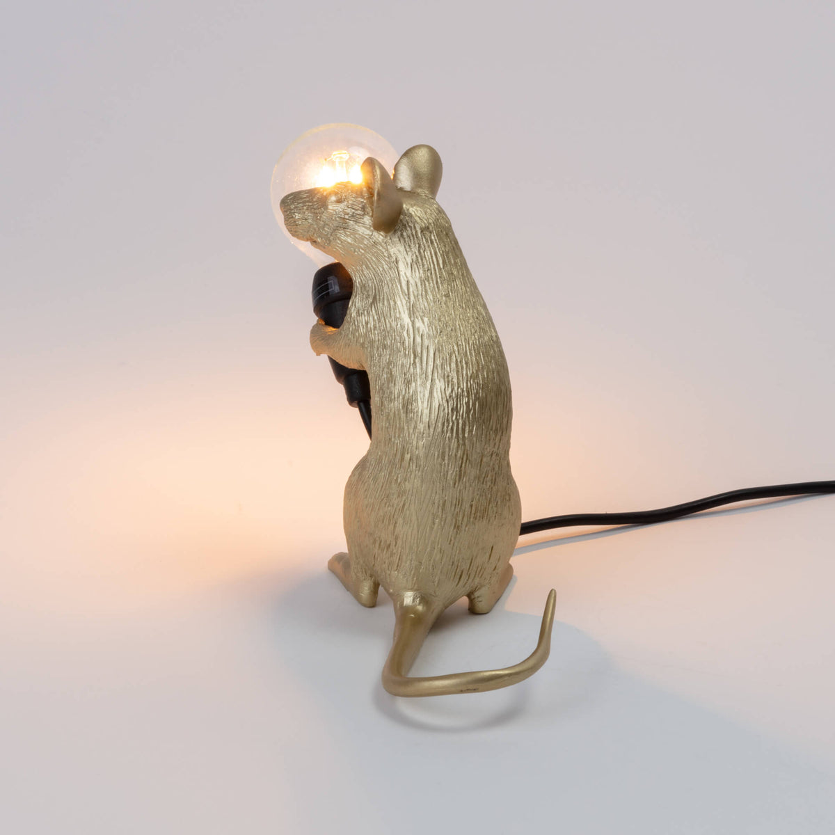 Lampe Mouse Lamp Mac dorée de Marcantonio - Seletti-vue 8-The Woods Gallery