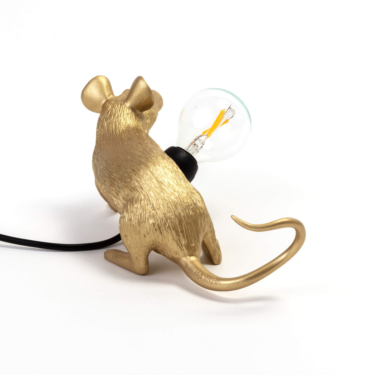Lampe Mouse Lamp Lop dorée de Marcantonio - Seletti-vue 8-The Woods Gallery