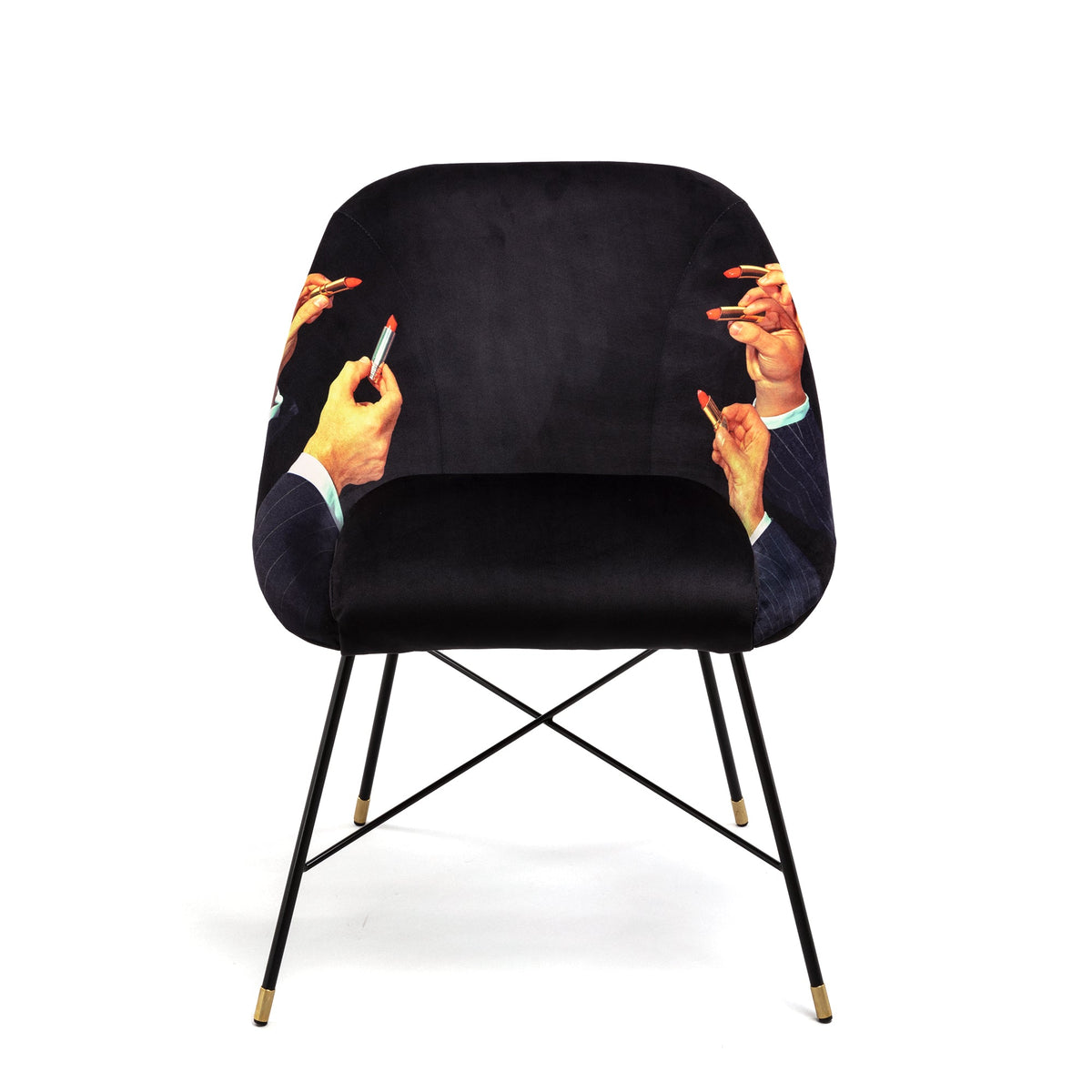 Chaise rembourrée Lipsticks Black de ToiletPaper - Seletti-vue 1-The Woods Gallery