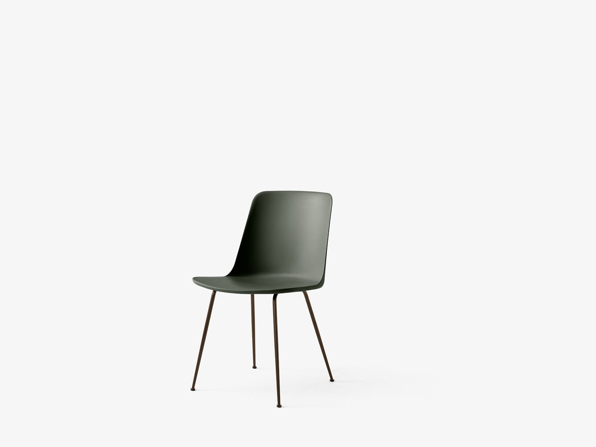 Chaise Rely HW6 Vert bronze piètement tube bronze - &Tradition