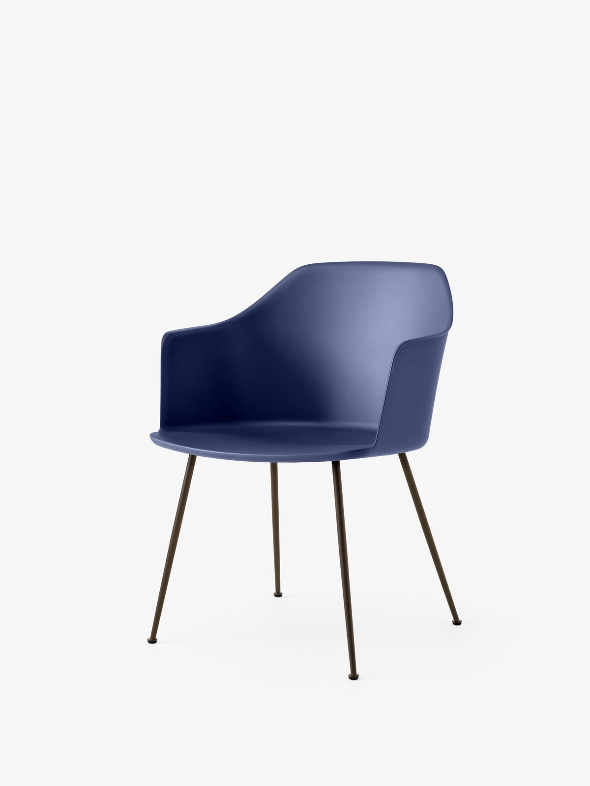 Fauteuil Rely HW33 Bleu nuit piètement tube bronze - &Tradition
