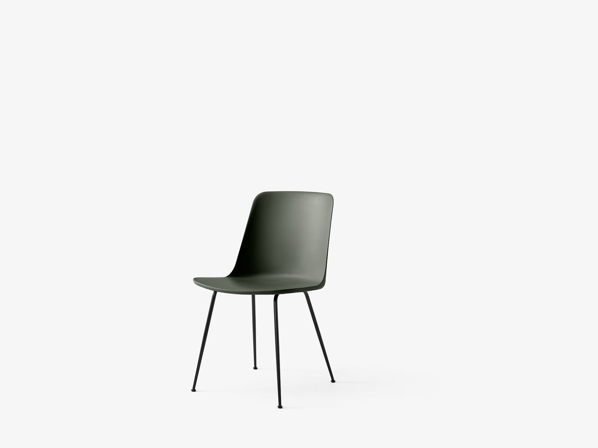Chaise Rely HW6 Vert bronze piètement tube noir - &Tradition