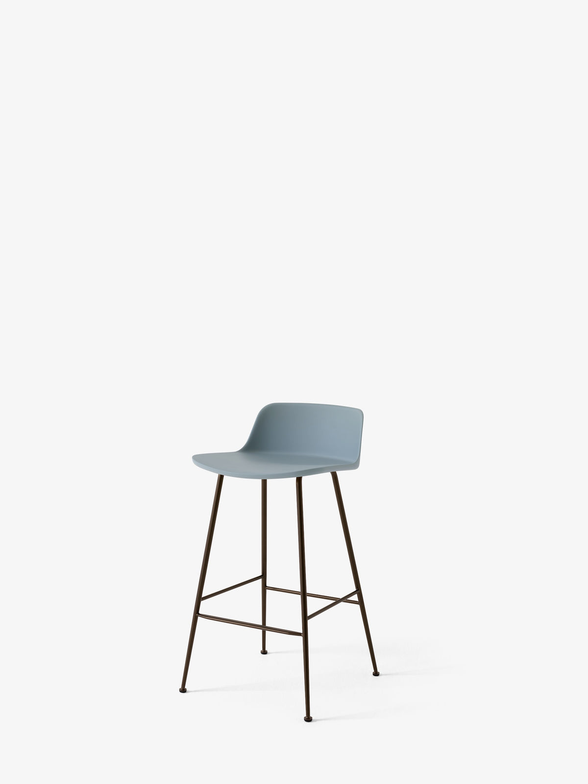 Tabouret de comptoir Rely HW81 Bleu clair piètement tube bronze - &Tradition