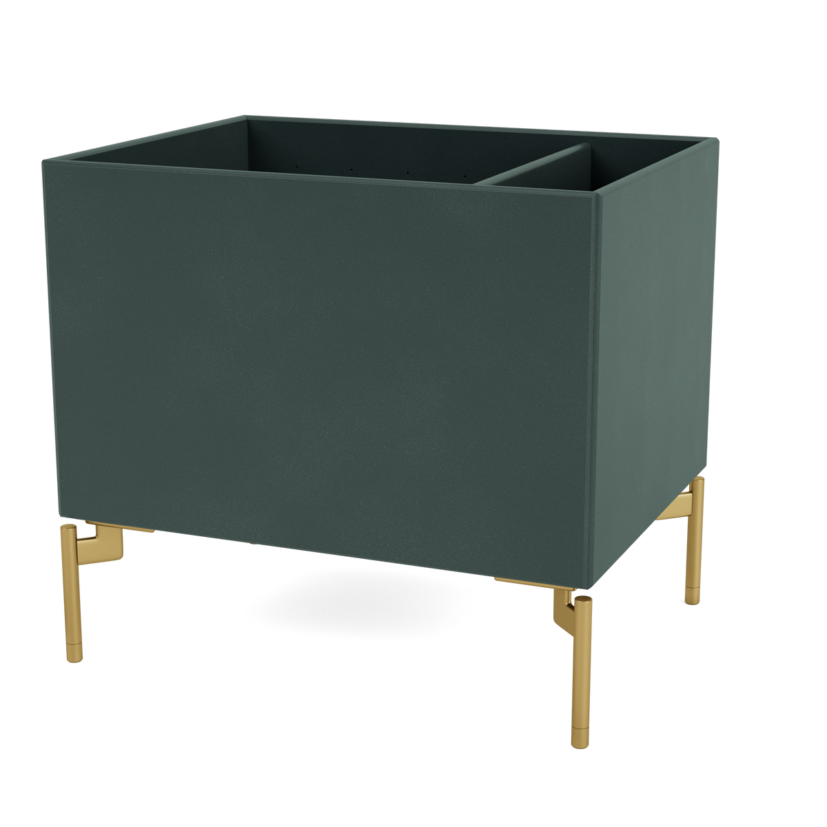 Boîte de rangement Colour Box II S4162 par Peter J. Lassen, laque 163 Black Jade, sur pieds 12,6 cm Laiton, packshot Montana