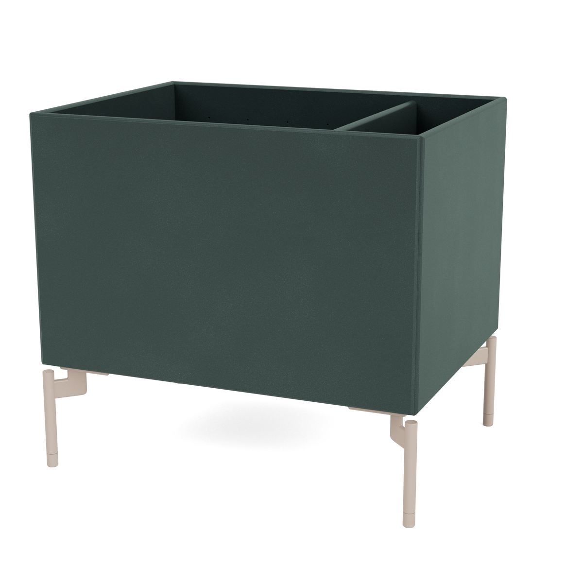 Boîte de rangement Colour Box II S4162 par Peter J. Lassen, laque 163 Black Jade, sur pieds 12,6 cm Mushroom, packshot Montana