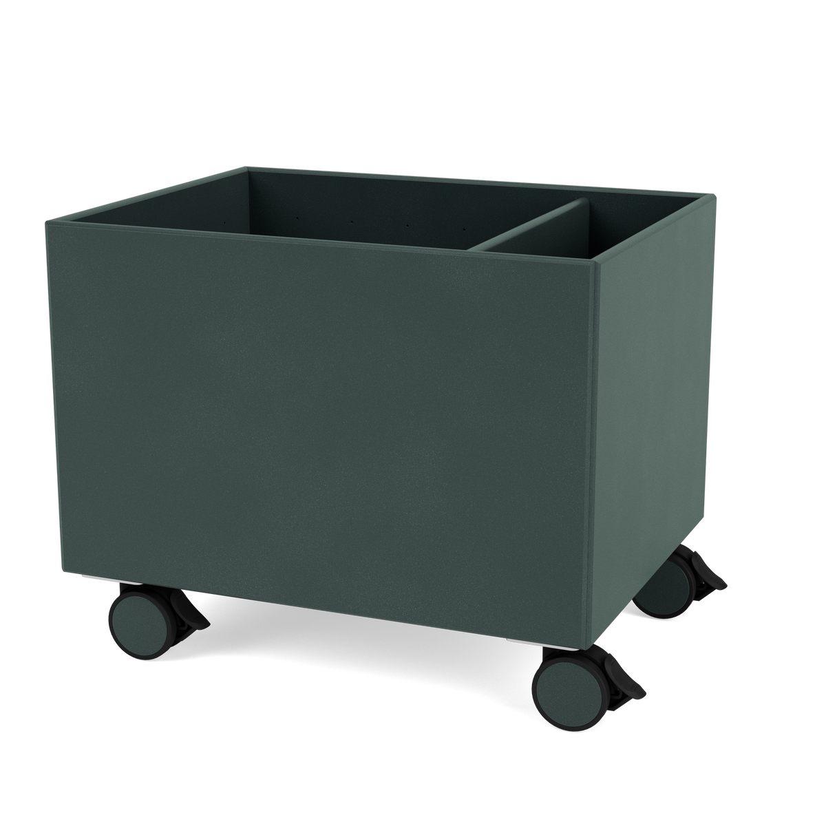Boîte de rangement Colour Box II S4162 par Peter J. Lassen, laque 163 Black Jade, sur roulettes, packshot Montana