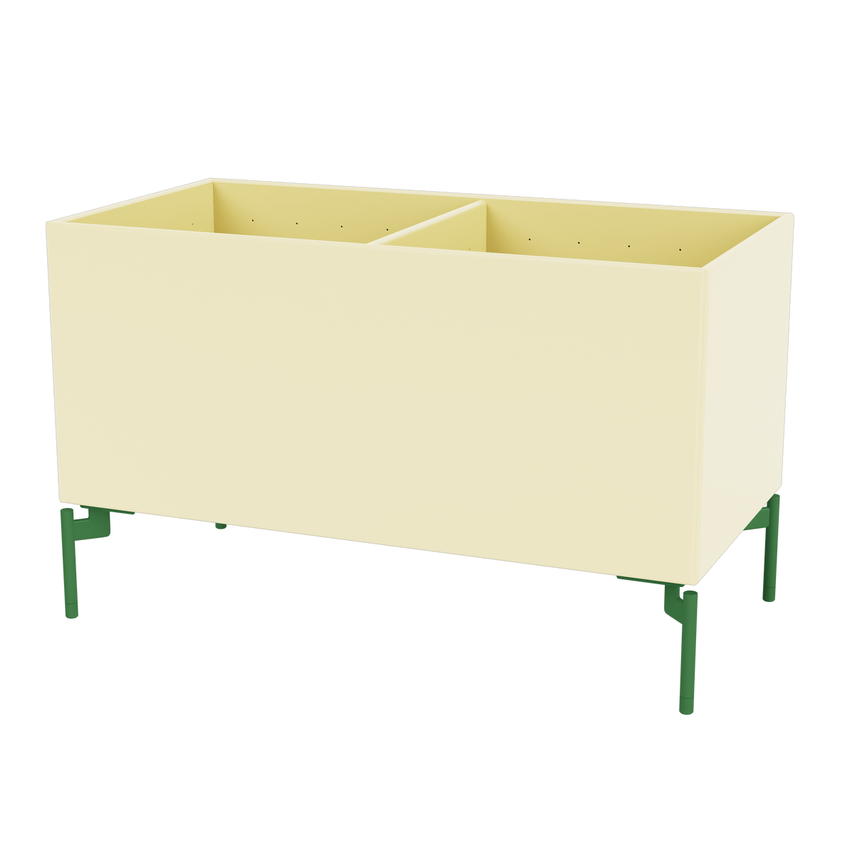 Boîte de rangement Colour Box III S1162 par Peter J. Lassen, laque 159 Camomile, sur pieds 12,6 cm Parsley, packshot Montana