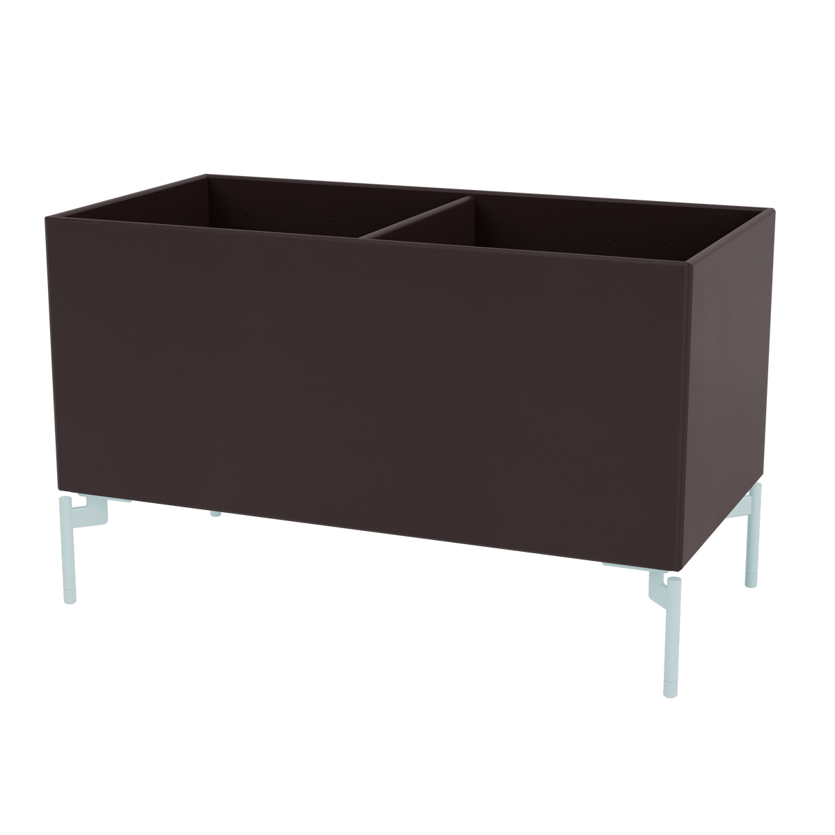 Boîte de rangement Colour Box III S1162 par Peter J. Lassen, laque 160 Balsamic, sur pieds 12,6 cm Flint, packshot Montana