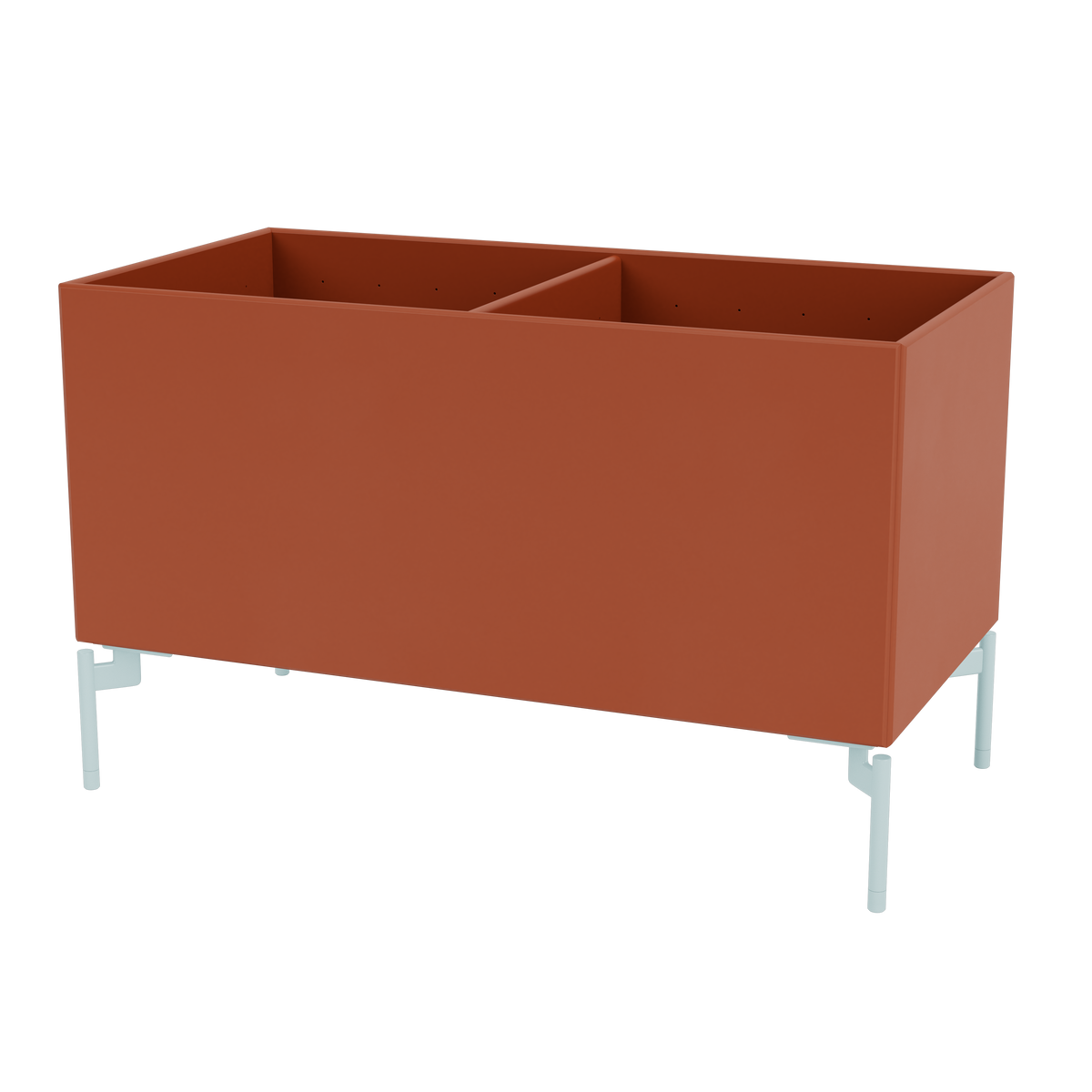 Boîte de rangement Colour Box III S1162 par Peter J. Lassen, laque 162 Hokkaido, sur pieds 12,6 cm Flint, packshot Montana