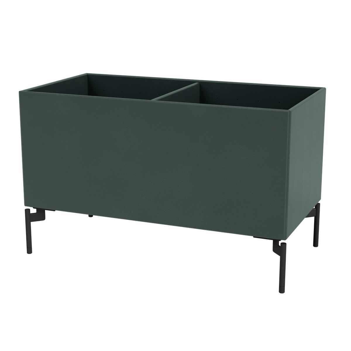 Boîte de rangement Colour Box III S1162 par Peter J. Lassen, laque 163 Black Jade, sur pieds 12,6 cm Black, packshot Montana