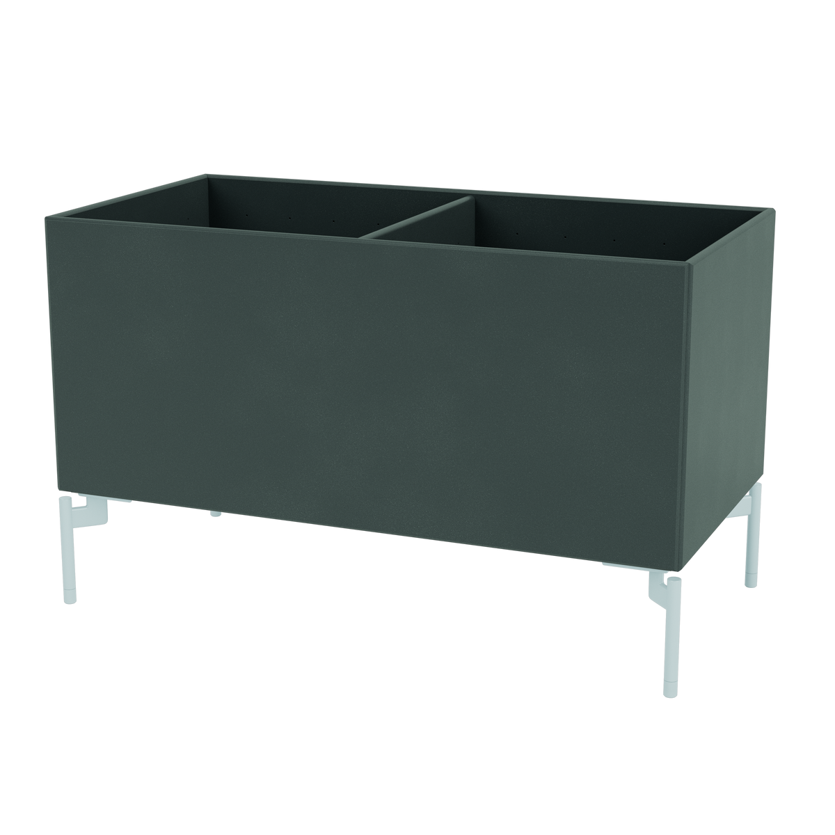 Boîte de rangement Colour Box III S1162 par Peter J. Lassen, laque 163 Black Jade, sur pieds 12,6 cm Flint, packshot Montana