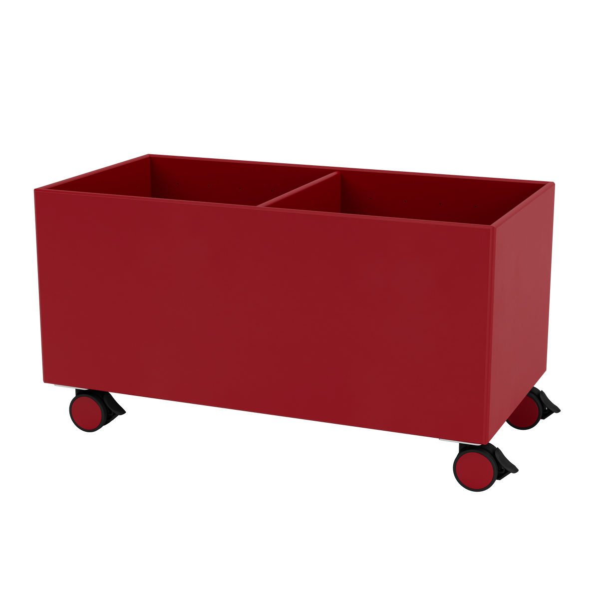Boîte de rangement Colour Box III S1162 par Peter J. Lassen, laque 165 Beetroot, sur roulettes, packshot Montana