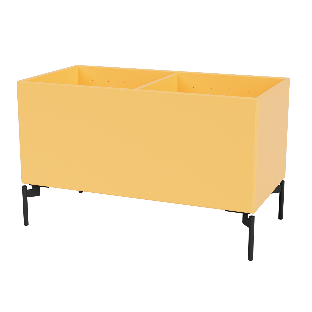 Boîte de rangement Colour Box III S1162 par Peter J. Lassen, laque 166 Acacia, sur pieds 12,6 cm Black, packshot Montana