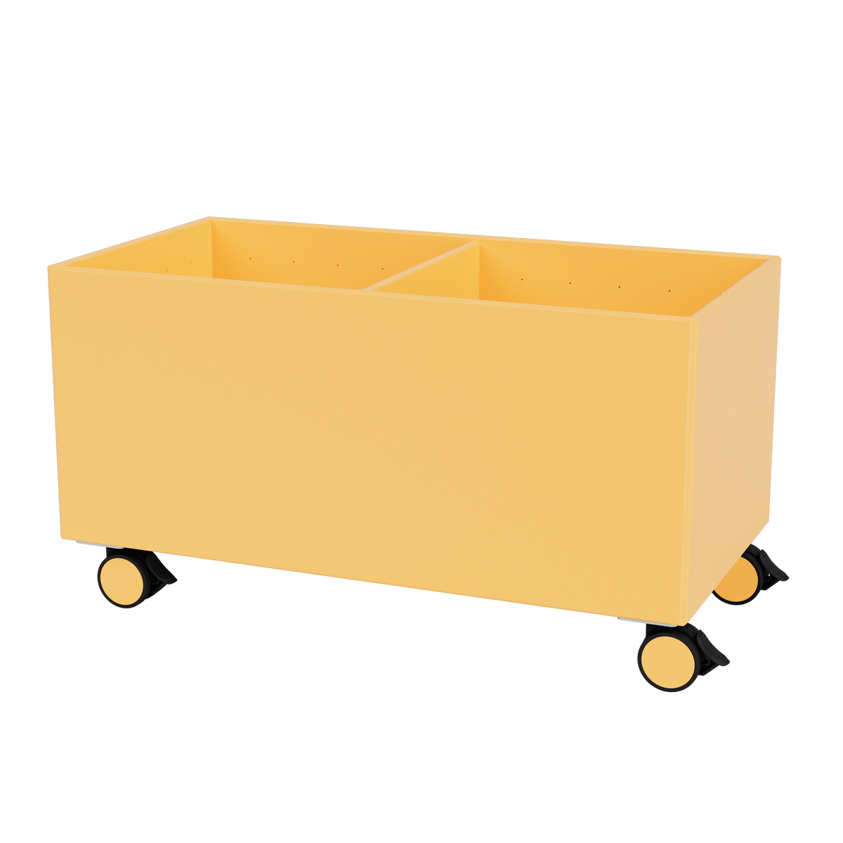 Boîte de rangement Colour Box III S1162 par Peter J. Lassen, laque 166 Acacia, sur roulettes, packshot Montana