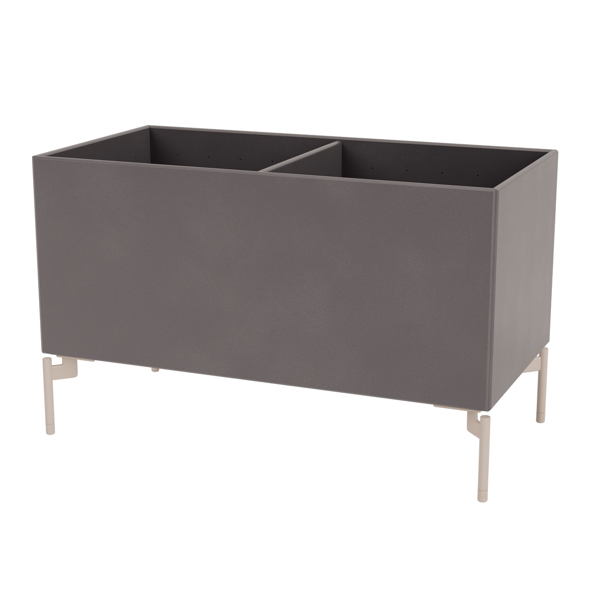 Boîte de rangement Colour Box III S1162 par Peter J. Lassen, laque 35 Coffee, sur pieds 12,6 cm Mushroom, packshot Montana