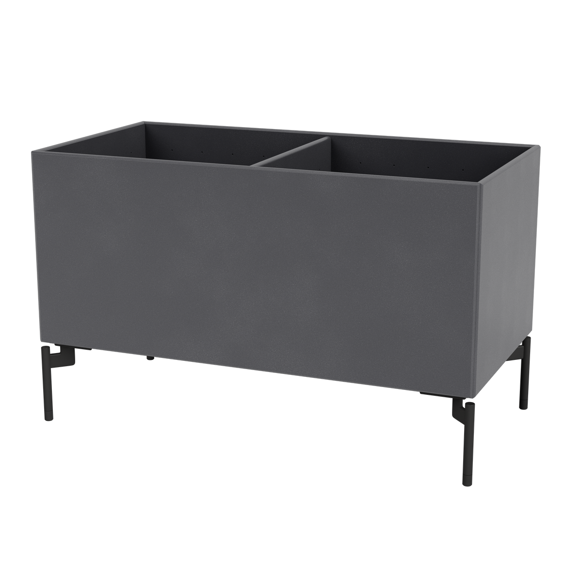Boîte de rangement Colour Box III S1162 par Peter J. Lassen, laque 36 Coal, sur pieds 12,6 cm Black, packshot Montana