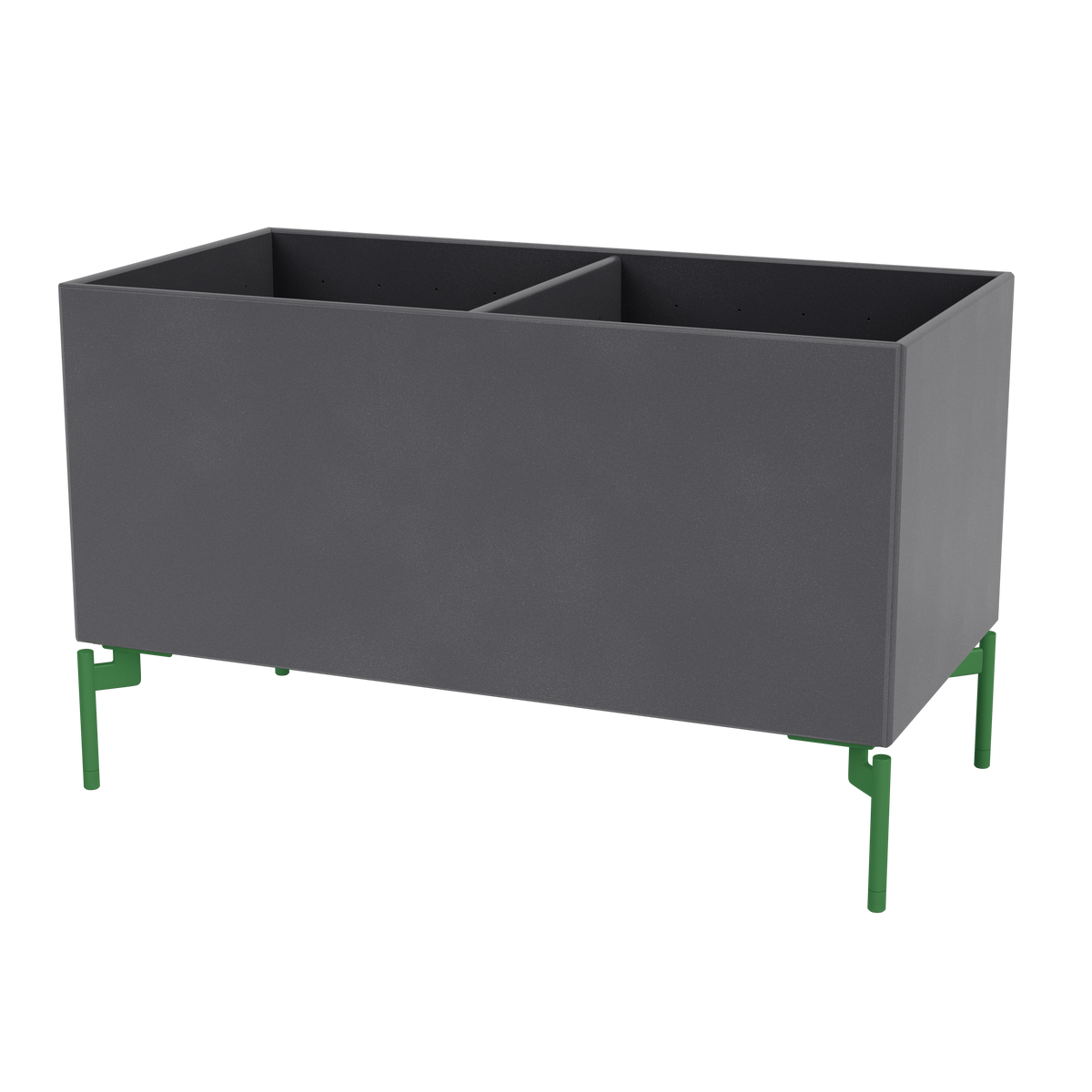 Boîte de rangement Colour Box III S1162 par Peter J. Lassen, laque 36 Coal, sur pieds 12,6 cm Parsley, packshot Montana