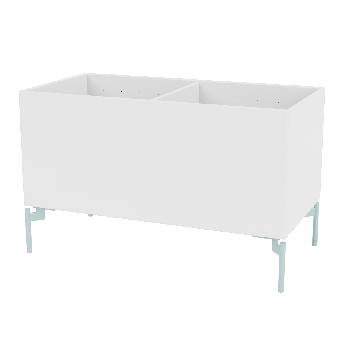 Boîte de rangement Colour Box III S1162 par Peter J. Lassen, laque 38 Snow, sur pieds 12,6 cm Flint, packshot Montana