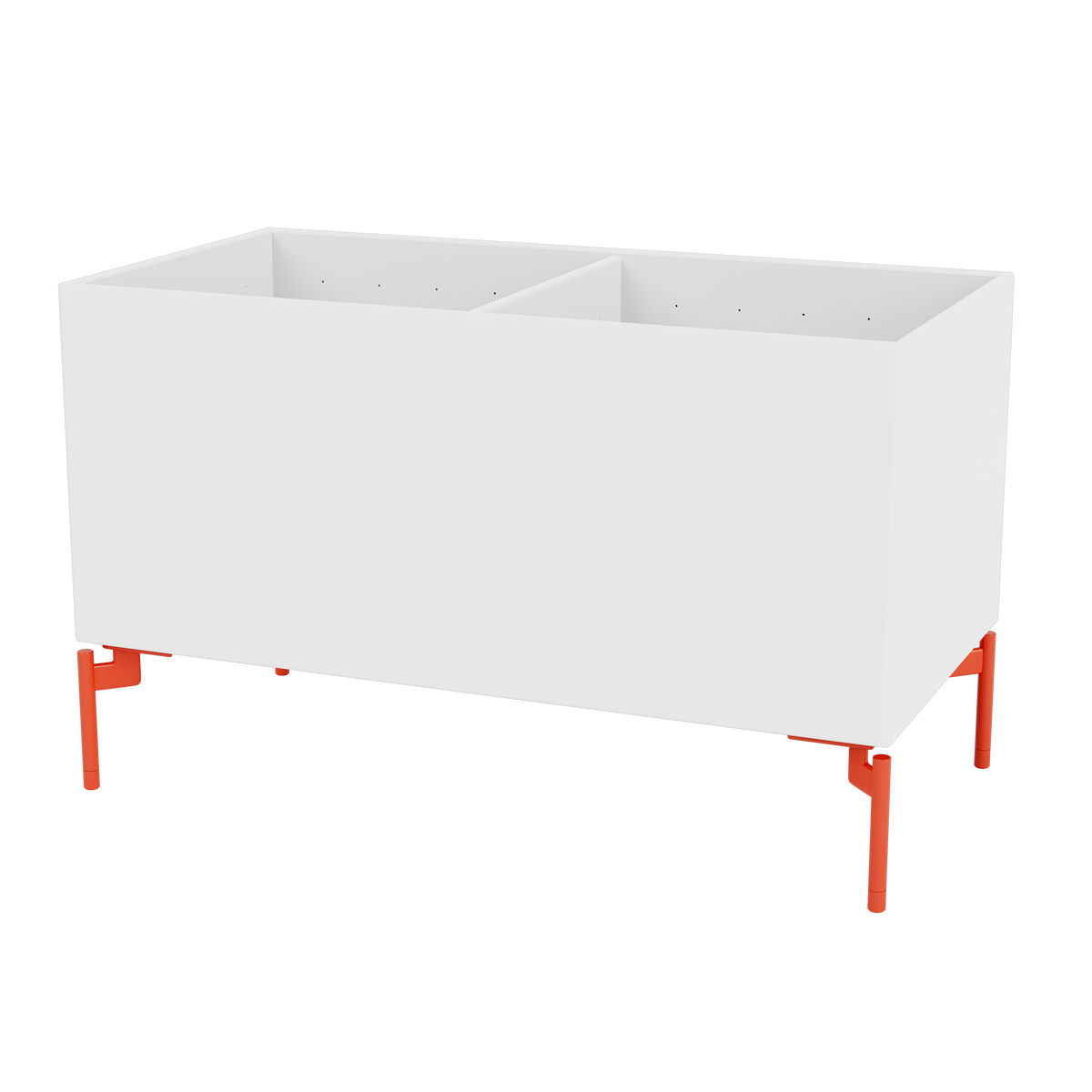 Boîte de rangement Colour Box III S1162 par Peter J. Lassen, laque 38 Snow, sur pieds 12,6 cm Rosehip, packshot Montana