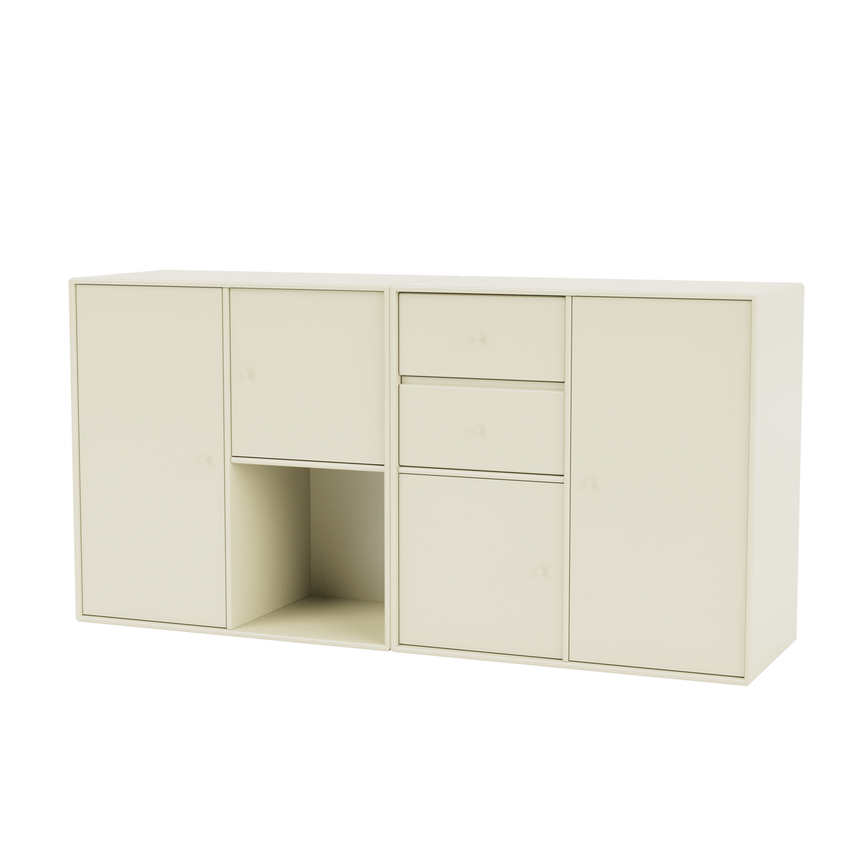 Buffet Couple par Peter J. Lassen, laque 150 Vanilla, suspendu au mur, packshot Montana