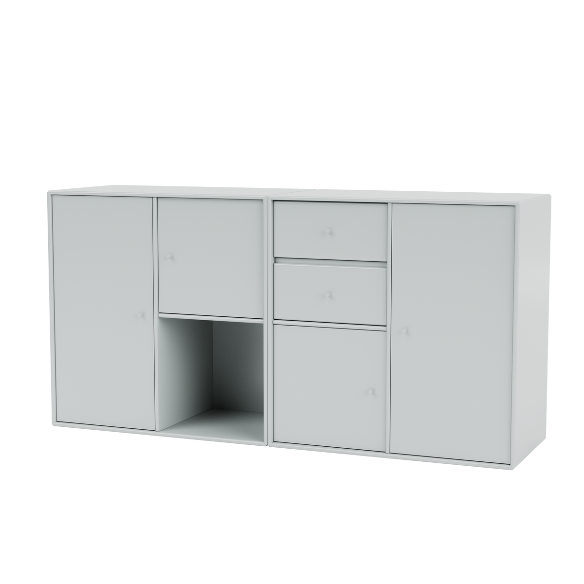 Buffet Couple par Peter J. Lassen, laque 156 Oyster, suspendu au mur, packshot Montana