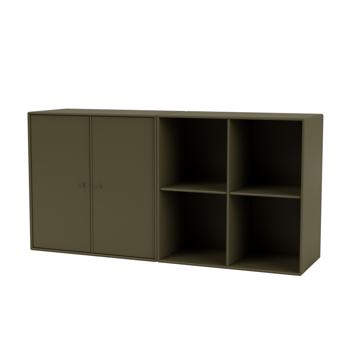 Buffet Pair par Peter J. Lassen, laque 139 Oregano, suspendu au mur, packshot Montana