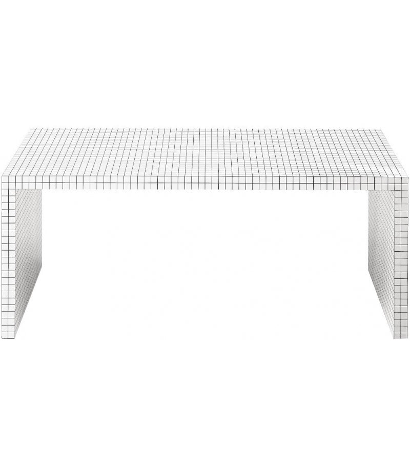 Bureau Quaderna 2830 de Superstudio - L 180 cm - Zanotta-vue de face, piètement en U-The Woods Gallery