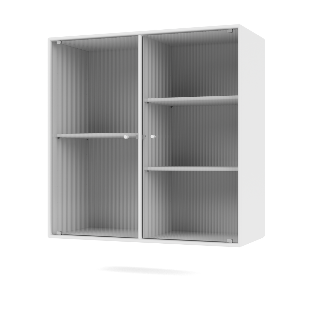 Cabinet Ripple II par Peter J. Lassen, laque 38 Snow, suspendu au mur, packshot Montana