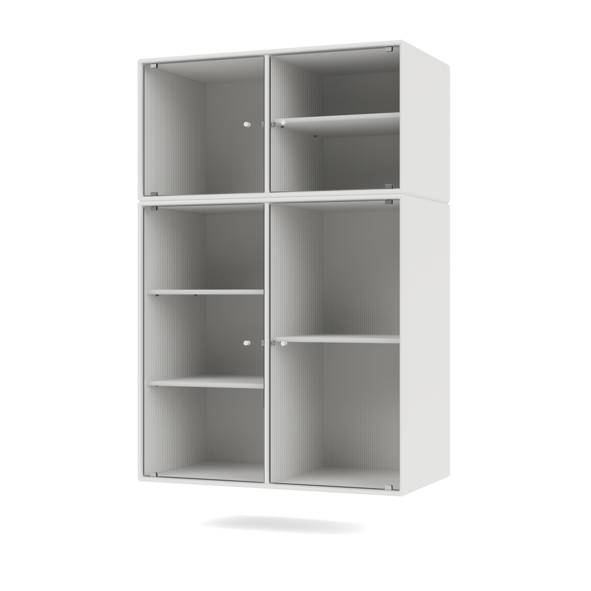 Cabinet Ripple III par Peter J. Lassen, laque 01 White, suspendu au mur, packshot Montana