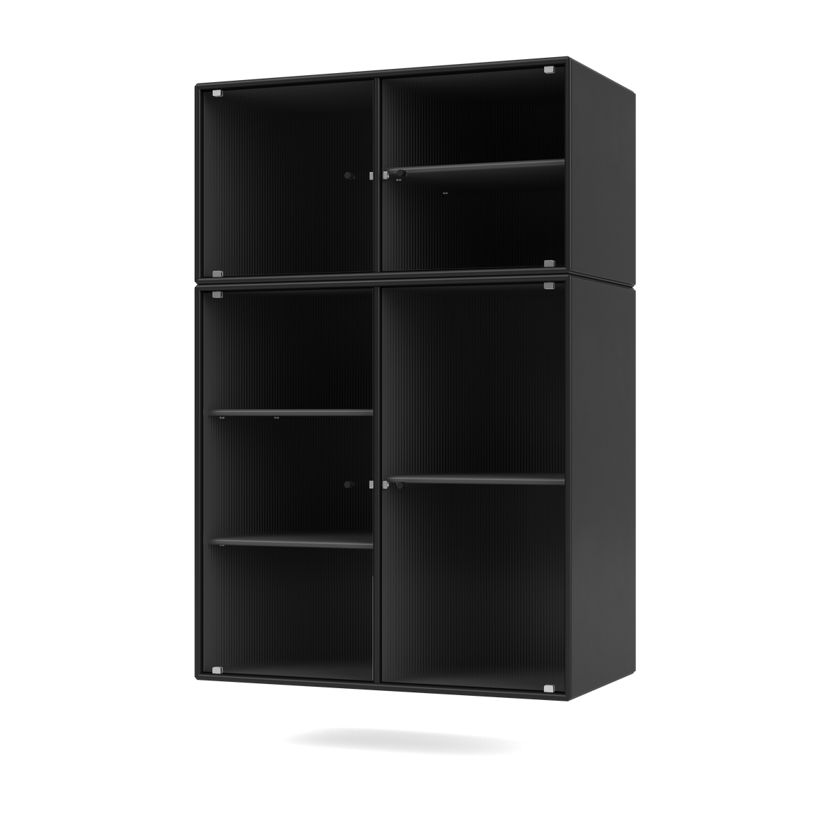 Cabinet Ripple III par Peter J. Lassen, laque 05 Black, suspendu au mur, packshot Montana