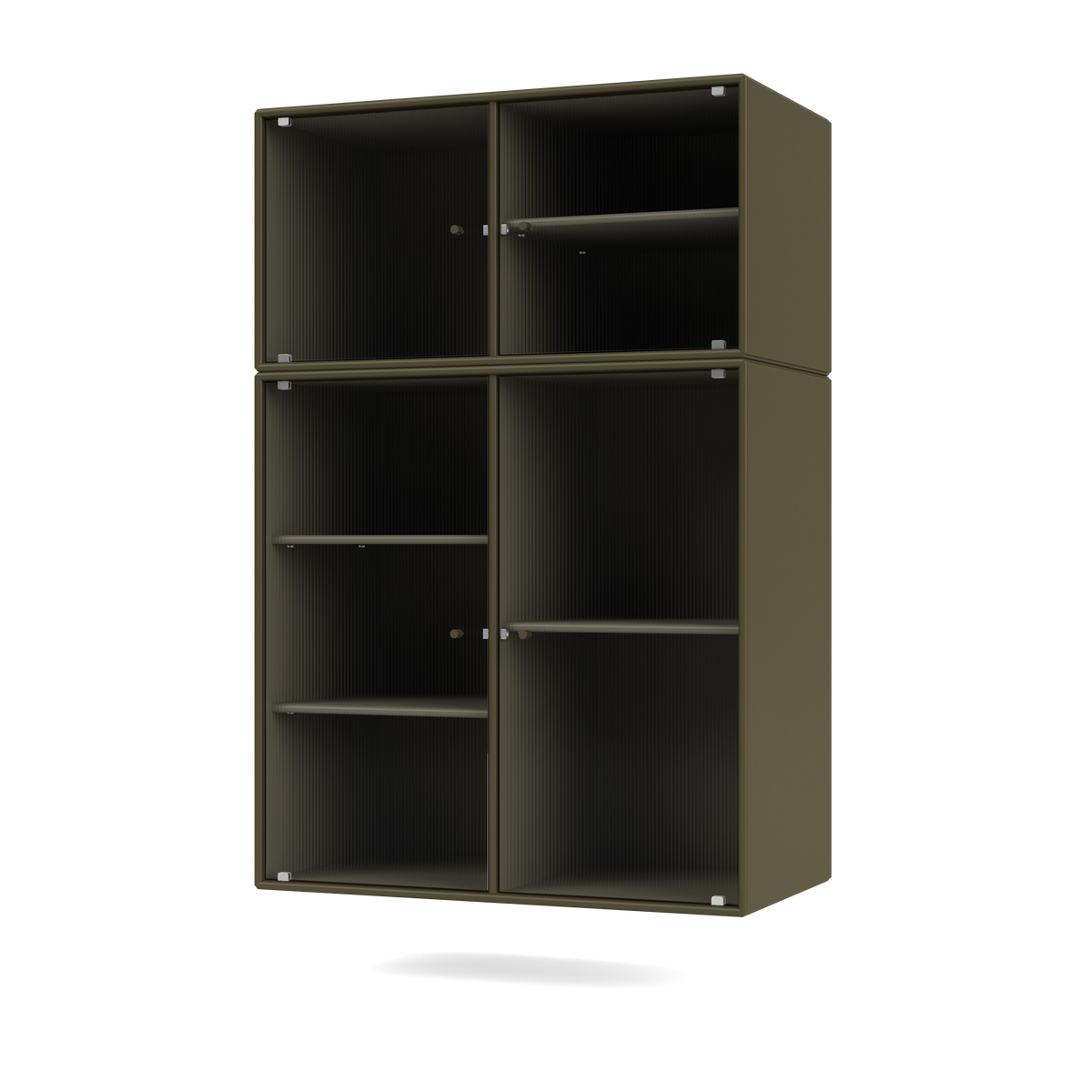 Cabinet Ripple III par Peter J. Lassen, laque 139 Oregano, suspendu au mur, packshot Montana