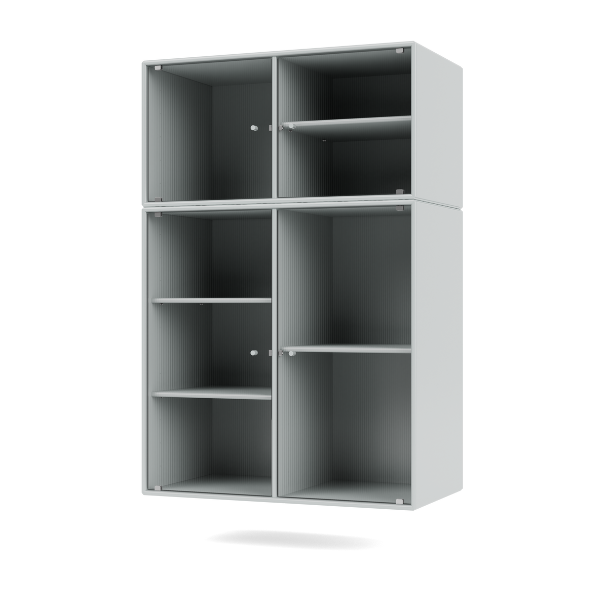 Cabinet Ripple III par Peter J. Lassen, laque 156 Oyster, suspendu au mur, packshot Montana