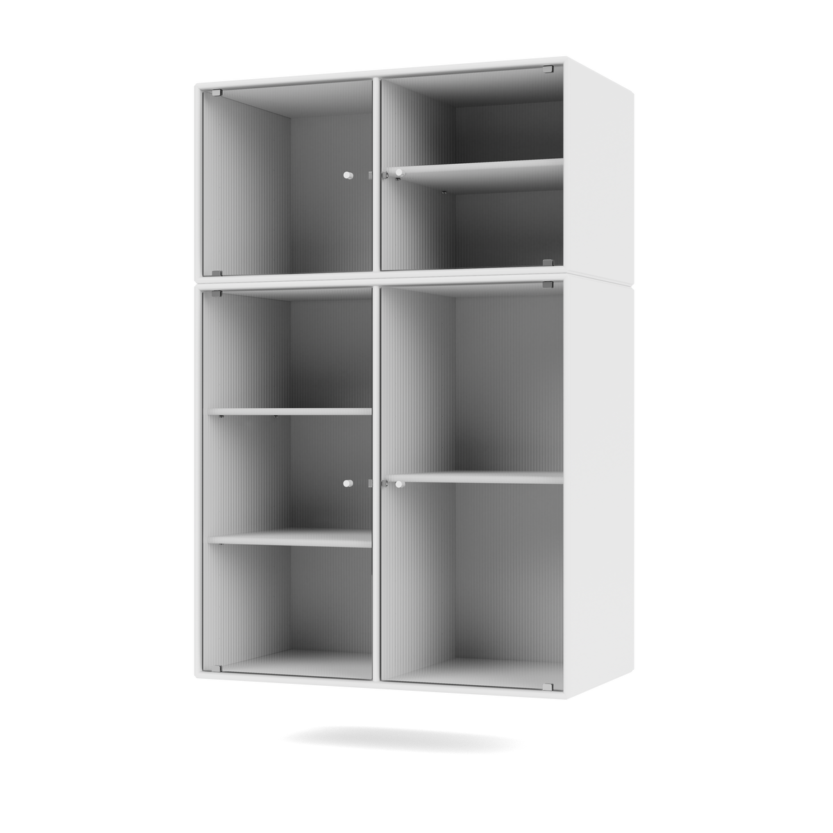 Cabinet Ripple III par Peter J. Lassen, laque 38 Snow, suspendu au mur, packshot Montana