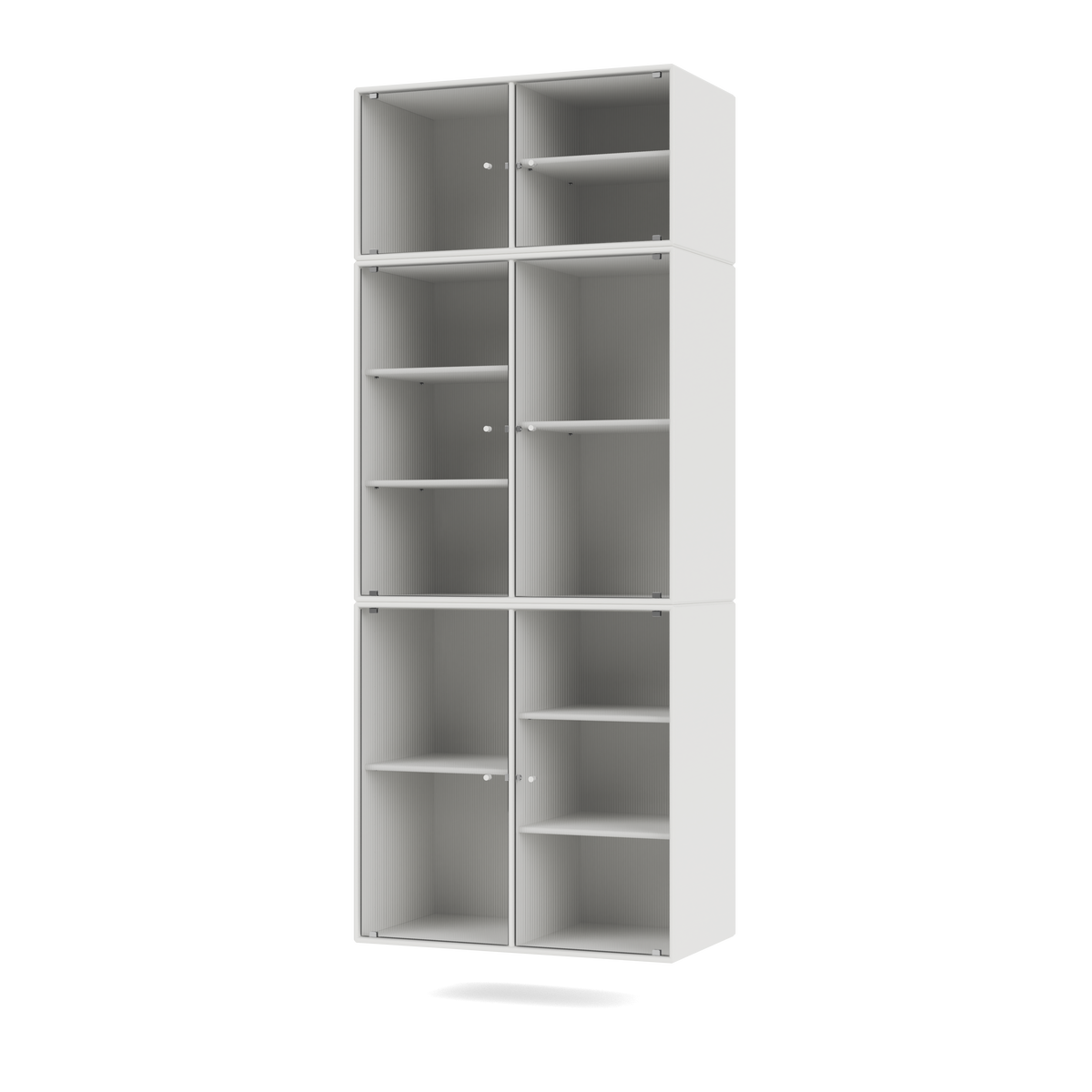 Cabinet Ripple IV par Peter J. Lassen, laque 01 White, suspendu au mur, packshot Montana