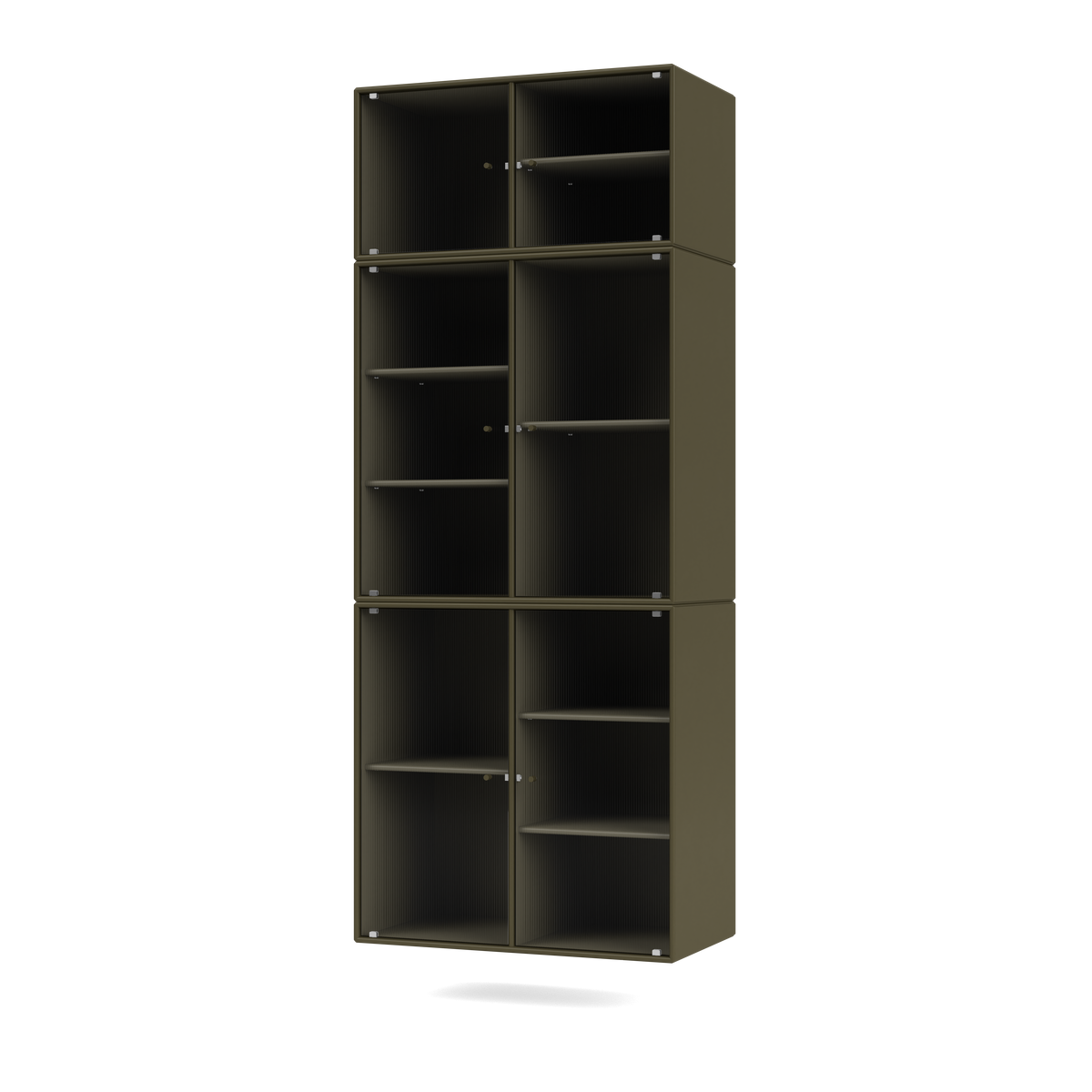 Cabinet Ripple IV par Peter J. Lassen, laque 139 Oregano, suspendu au mur, packshot Montana