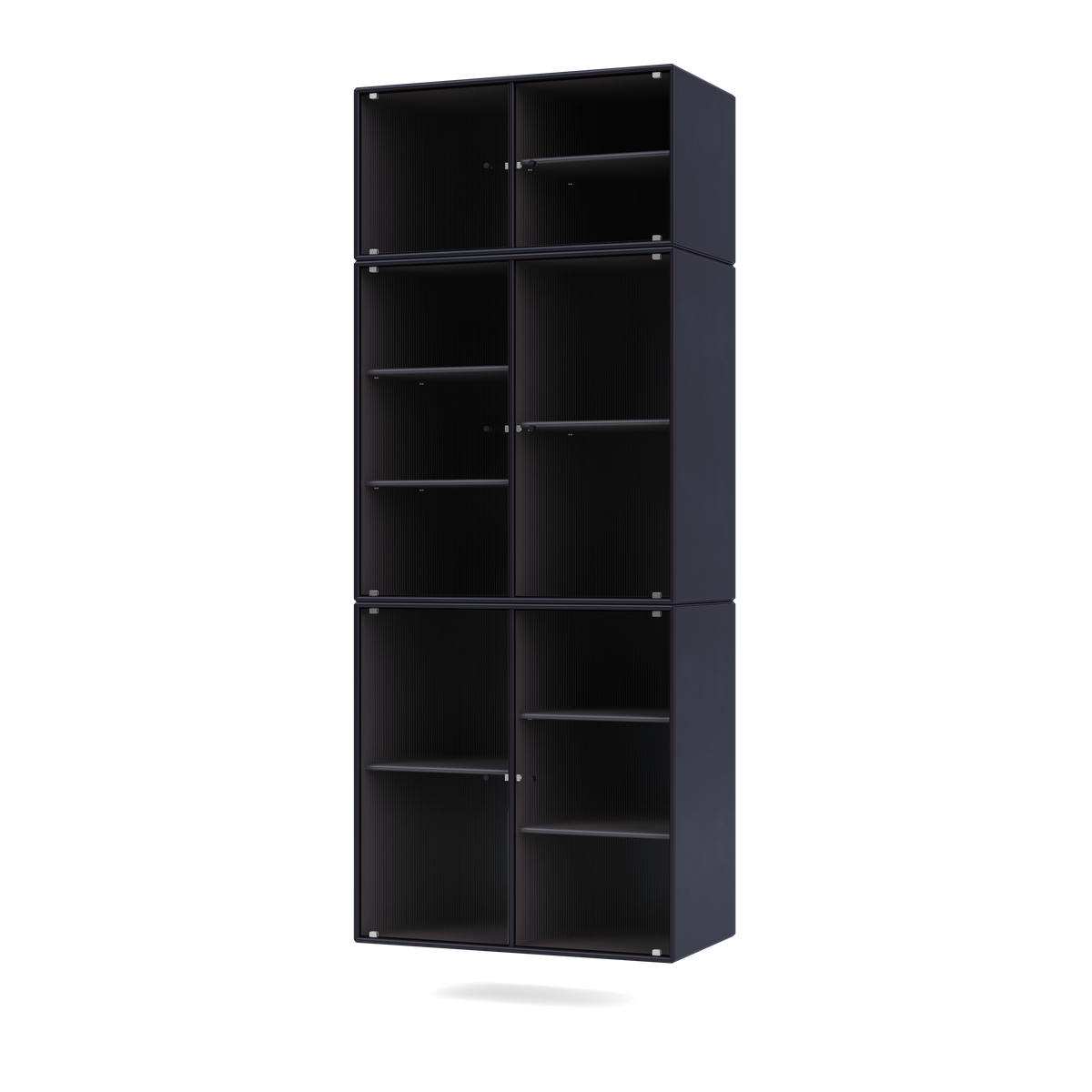 Cabinet Ripple IV par Peter J. Lassen, laque 147 Shadow, suspendu au mur, packshot Montana