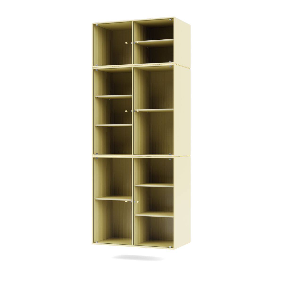 Cabinet Ripple IV par Peter J. Lassen, laque 159 Camomile, suspendu au mur, packshot Montana