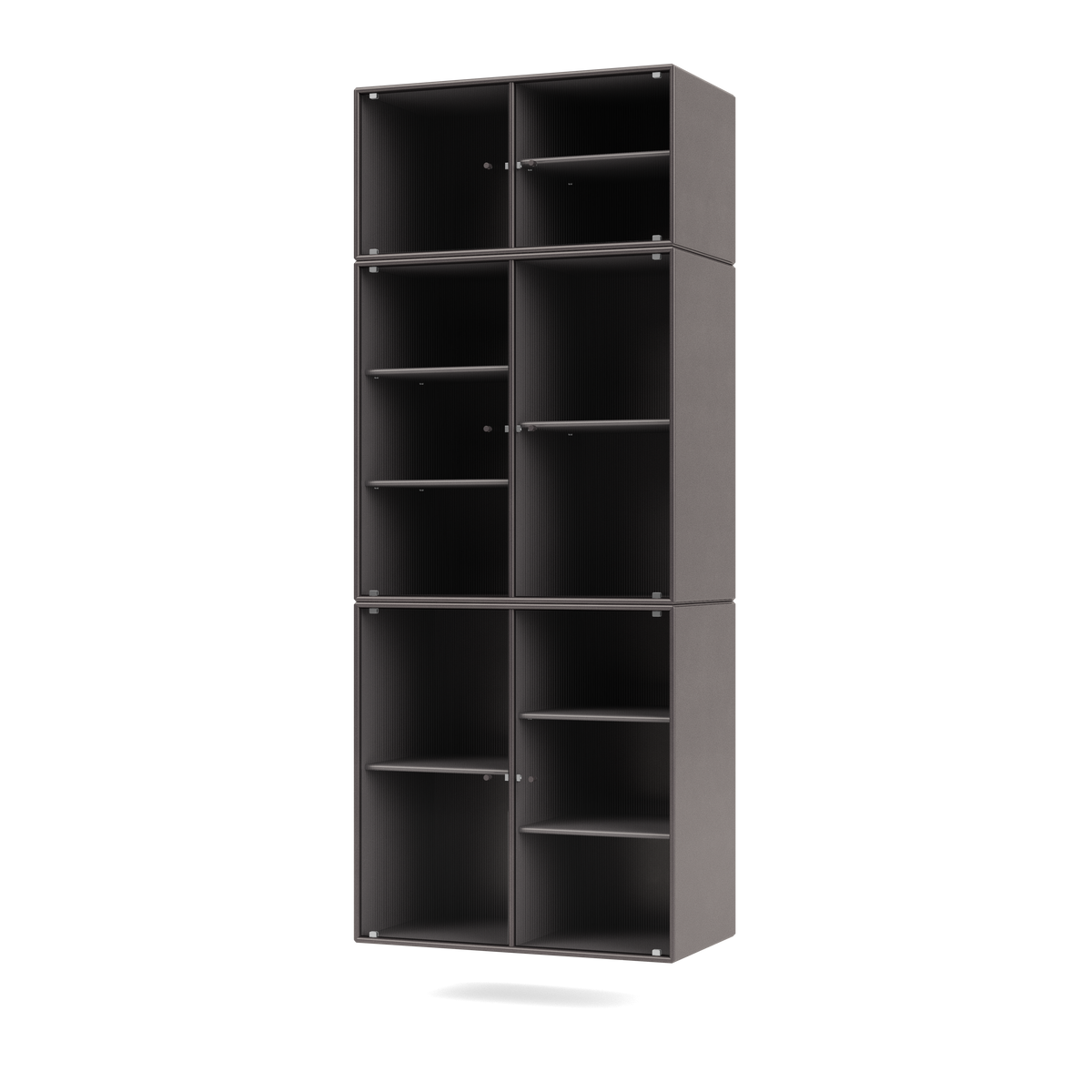 Cabinet Ripple IV par Peter J. Lassen, laque 35 Coffee, suspendu au mur, packshot Montana