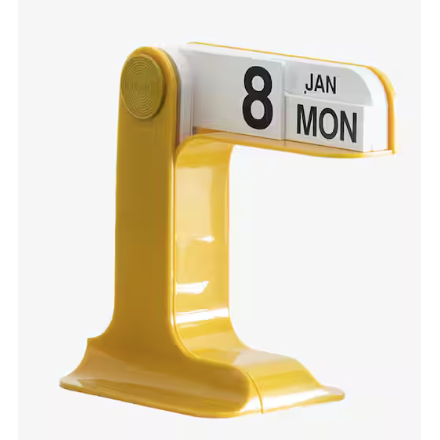 Calendrier Timor par Enzo Mari - Danese Milano-Jaune-Anglais-The Woods Gallery