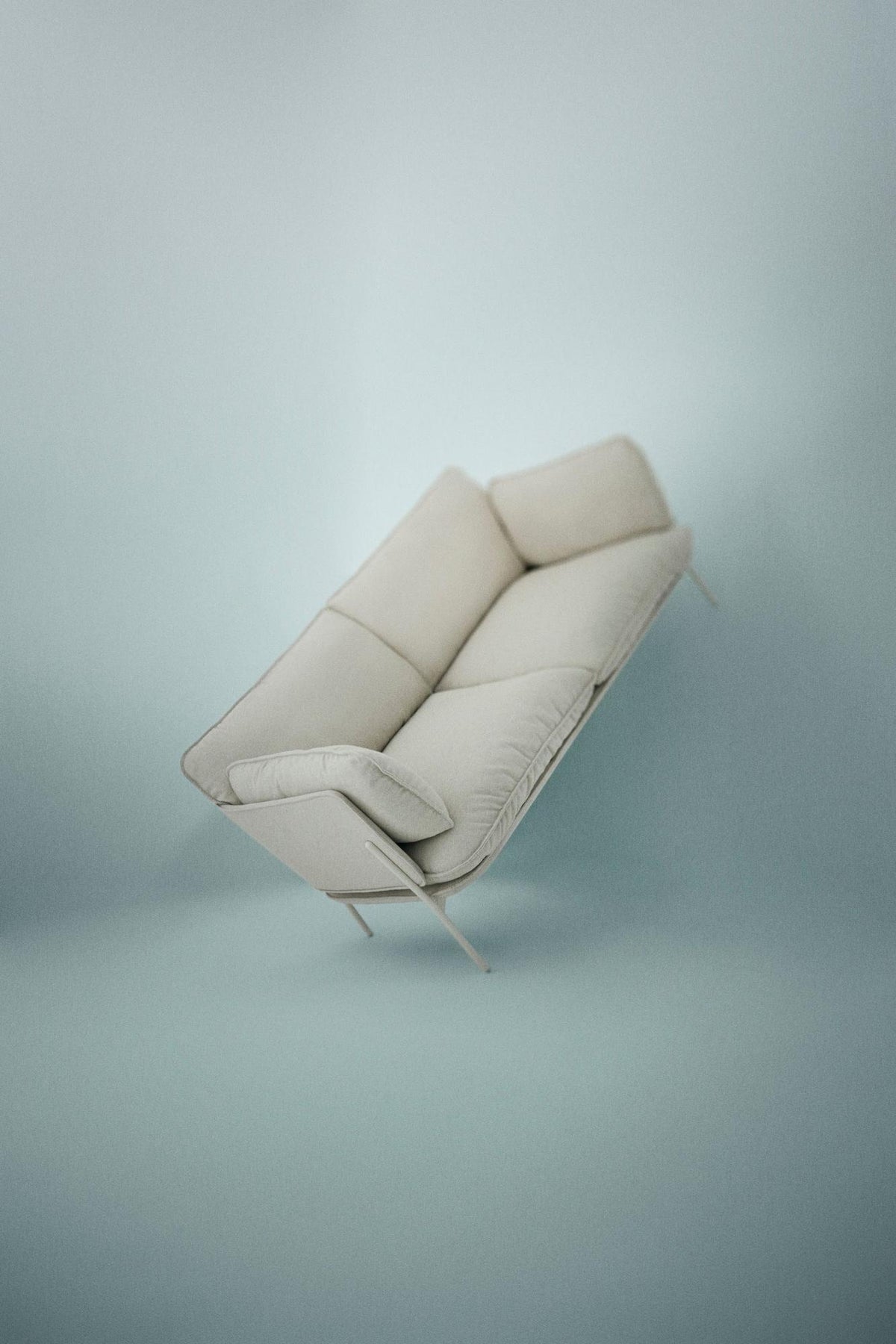 Canapé 2 places Cloud LN2 de Luca Nichetto - &Tradition-Chrome-Tissu groupe 1-The Woods Gallery