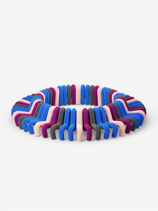 Canapé Extra Bold de Big Game - Moustache-composition circulaire en séquence bleu et rose-The Woods Gallery