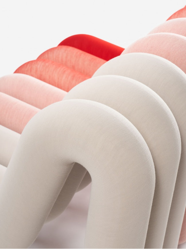 Canapé Extra Bold de Big Game - Moustache-détail des tubes perle, rose et rouge-The Woods Gallery