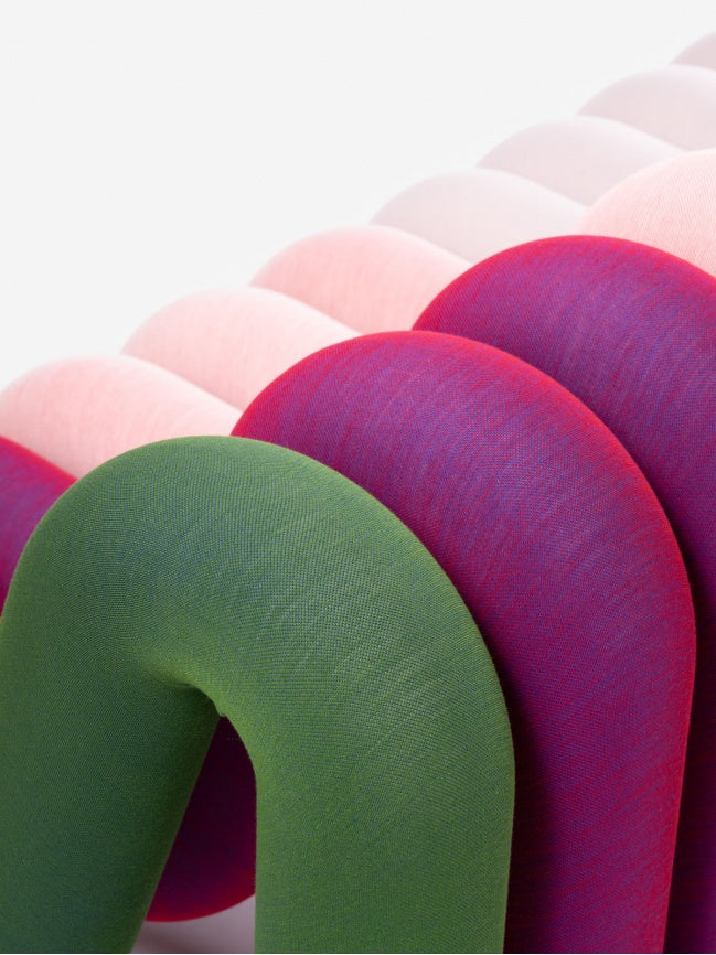 Canapé Extra Bold de Big Game - Moustache-détail des tubes vert, rose et violet-The Woods Gallery