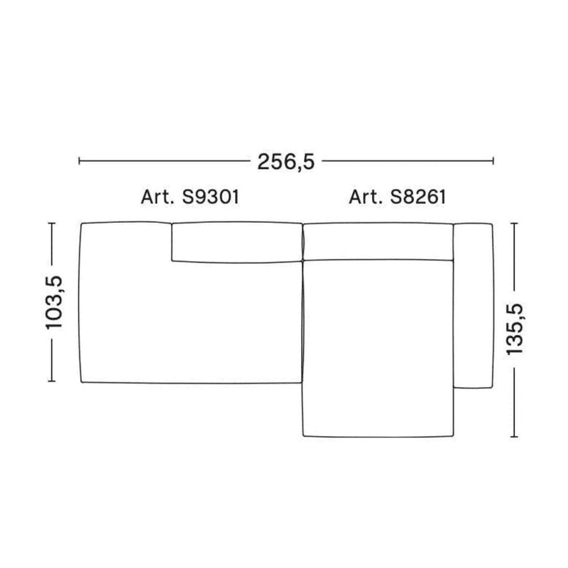 Canapé Mags Soft - 2,5 places - tissu Bolgheri - Combinaison 03 coin droit - Hay-The Woods Gallery