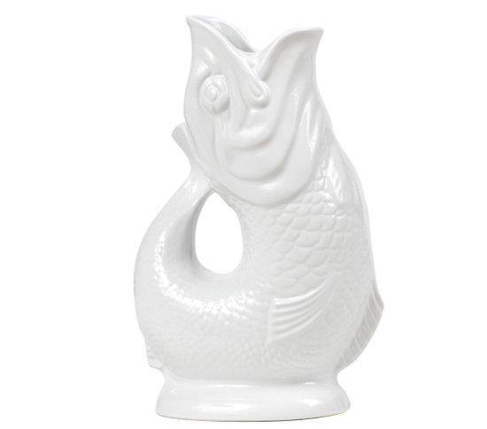 Carafe Gluggle Poisson XL par Thomas Forester & Son - Wade Ceramics-Blanc-The Woods Gallery