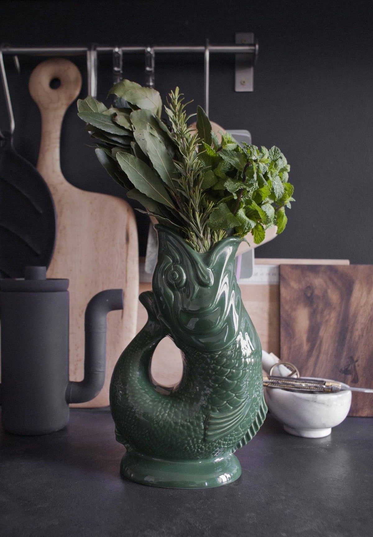 Carafe Gluggle Poisson XL par Thomas Forester & Son - Wade Ceramics-Orange-The Woods Gallery