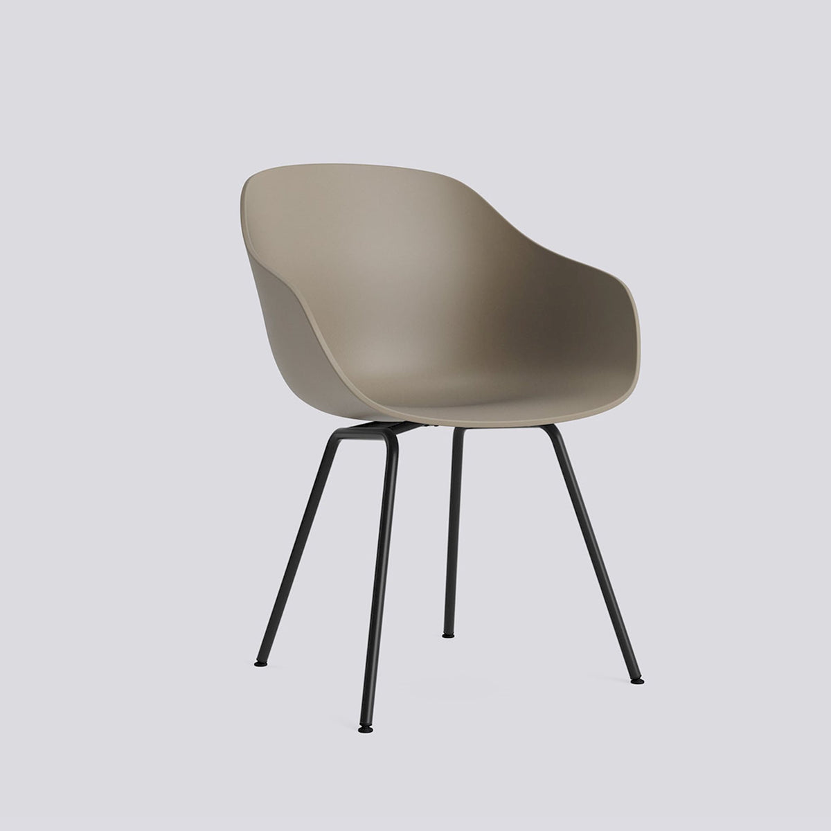 Chaise About A Chair AAC 226 de Hee Welling - Hay-Polypropylène recyclé Khaki, acier thermolaqué noir, piètement 4 pieds-The Woods Gallery