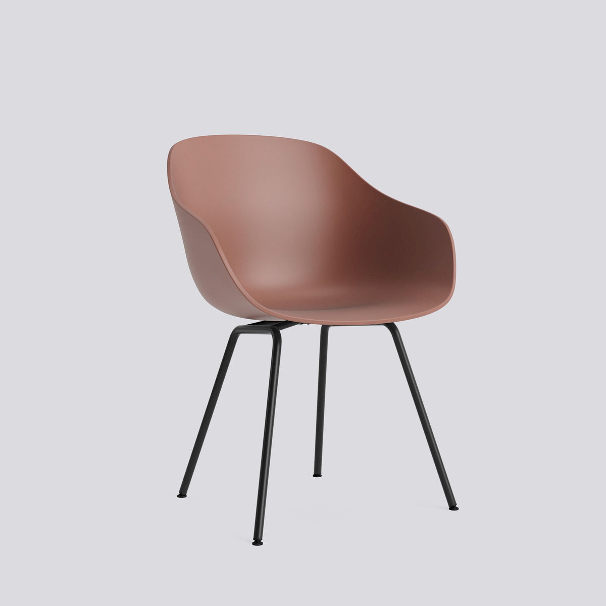 Chaise About A Chair AAC 226 de Hee Welling - Hay-Polypropylène recyclé Soft brick, acier thermolaqué noir, piètement 4 pieds-The Woods Gallery